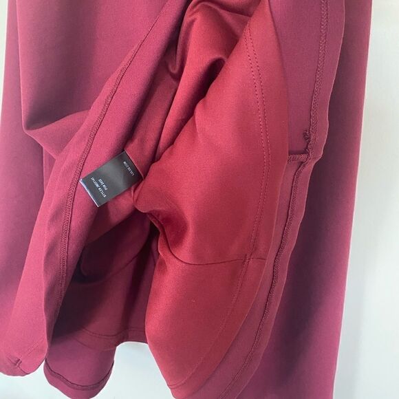 Lulus Darling Delight Dress Stretch Fitted Vneck Sleeveless Burgundy Skater NEW - Picture 9 of 11